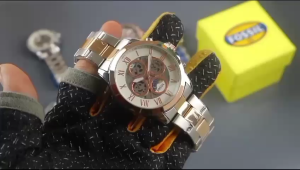 Box Exclusive Jam Tangan Fos Angka Romawi VA-756SRA / Jam Tangan Fashion Pria Tali Rantai Diameter 43cm
