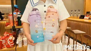 Botol Air Minum Motivasi Viral Aurel Kapasitas Jumbo 2 Liter Dengan Skala Pengingat Waktu Bpa Free