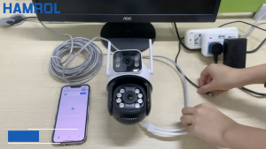 Hamrol 4K 8MP POE PTZ Camera Automatic Tracking Waterproof Color Night Vision Wired Security Monitoring CCTV