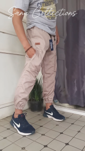 Celana sirwal jogger cargo bahan katun+