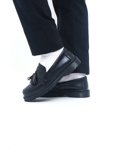 MOOFEAT CHIEF V2 - Sepatu slip on pria boots penny loafers kulit hitam