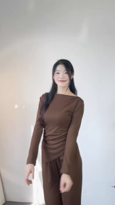 Set Bộ Nhún Eo Cổ Thuyền Dài Tay Kèm Quần Suông Dài BigSize MiSoul Set Bộ Cổ Thuyền Dài Tay 315