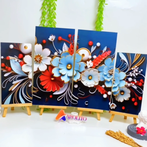 HIASAN DINDING 3D BLACK ABSTRAK ORNAMEN SET ISI 4 KAMAR DEKORASI RUMAH WALL DECOR PAJANGAN DINDING SATU SET