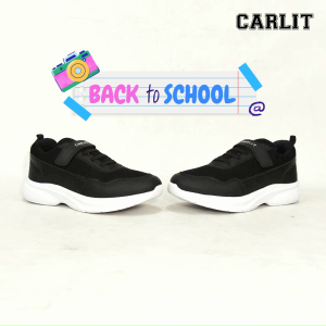 Sepatu Sekolah Hitam Putih Anak Laki Laki dan Perempuan SD SMP SMA Model Perekat Velcro Sepatu Sekolah Anak Perepet Kretek