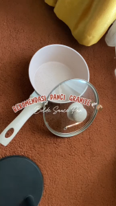 BOLDe Sauce PAN 18 cm Granite Ceramic Anti Lengket + Tutup Kaca Beige NEW