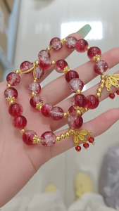Nicedays🍒Gelang Manik-manik Bunga Desain Ceruk Trendi Gelang Kelas Atas Gelang Gaya Peri