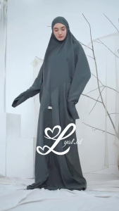 mukena terusan polos jumbo mukena traveling peraktis