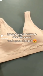 ANGEL MOMMY Jumbo Bra Menyusui Kancing Depan Tanpa Kawat Nursing Bras Katun Nursing Bra Celana Dalam Hamil Depan Gesper Wanita 1018bra+20020
