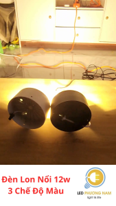Đèn Nổi Trang Trí Nhà Cửa DECOR Quán mẫu mới 2024 3 chế độ màu 12w Đèn Lon Ống Bơ