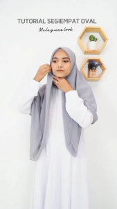 Hijab Segiempat Curved Kekinian 130x130cm - Motif Polos Warna Solid