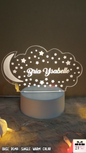 Customized LED Night Lamp Kids Good Night Personalized Text Wooden Base Table Desk Light Souvenir