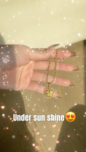 FORGE GOLD 916 Korean Gold Bangkok Womens Necklace Peach Heart Murah Budget Bajet