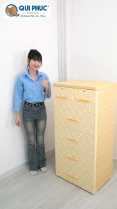 Tủ nhựa Paris 5 tầng QUI PHÚC tủ đựng quần áo rộng rãi chắc chắn tiện lợi an toàn sức khoẻ