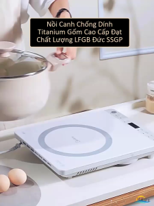 Nồi Gốm Chống Dính Bếp Từ SSGP Không Teflon Nồi Hầm Nấu Canh Sâu Lòng Chống Tràn Kháng Khuẩn An Toàn Cho Sức Khỏe [20/24/26cm]