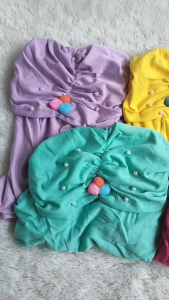 Jilbab Anak Variasi Pompom Warna Warni Hijab Bayi Non Pet Kerudung Instan