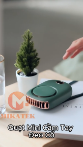 Quạt Cầm Tay Đeo Cổ Mini 203 Pin Lớn Gió Mạnh Êm Mát Quạt Sạc Điện Mini USB Thời Trang Bỏ Túi quạt mini xiaomi treo cổ phun sương cầm tay sạc điện để bàn kiểu Hàn Quốc MIKATEK