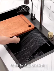 🏆JARD Honeycomb NANO SUS304 Stainless Steel Flying Rain Waterfall Multifunction Kitchen Sink Workstation Sink Honeycomb Sink 蜂窝飞雨水槽