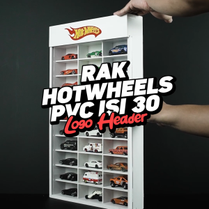 RAK HOTWHEELS PVC BOARD ISI 30 MODEL KOTAK DENGAN LOGO