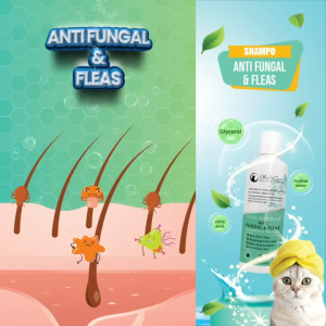 Olive Care Shampo Kucing ANTI FUNGAL & FLEAS untuk Jamur Kutu Scabies Alergi dan Radang Kulit 100ml