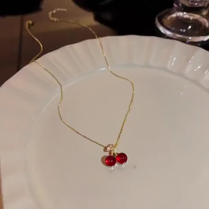 KALUNG WANITA TITANIUM CERY DOUBLE PERHIASAN TERCANTIK ANTI KARAT & ANTI LUNTUR (COD)