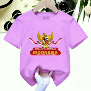 Kaos anak 17 Agustus atasan anak Cewek/Cowok usia 1-12 tahun lengan pendek bahan Babyterry