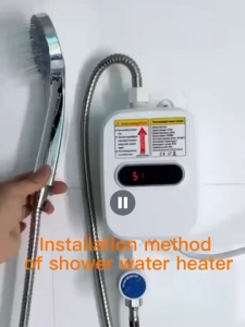 shower set for bathroom 3500W 110V water heater with on-screen temperature display.