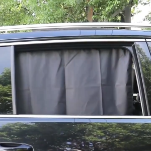 Double-sided magnetic sunshade for car windows. UV protection. DIY accessory. Fits automotive interior.