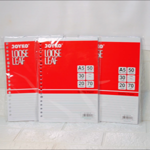 Loose Leaf A5 Bergaris Joyko 20 Lubang Isi Kertas File Binder 50 Lembar / PB EDUKASI ANAK - PBNB