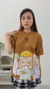 CAROTYLES S Kaos Couple Keluarga CRTYLS ZOO Wanita Lengan Pendek Katun