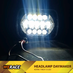 WERACE Headlamp Kotak 7 Inch 13 LED 13 Mata 5X7 Inch Lampu Depan Jeep Katana Taft Feroza