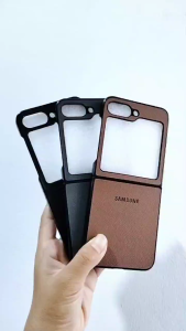 Leather Sintetis Hard Case Samsung Galaxy Z Flip 6 Flip 5 Flip 4 Flip 3 5G