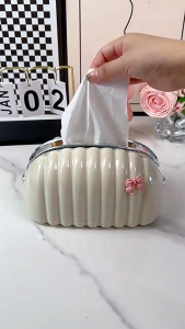 SK-C1112 Kotak Tisu Bentuk Kerang dengan Pegas Serbaguna / Tissue Box Stylish Glossy / Mini Pouch