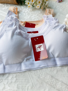 (1-3pcs)Sports Bra With Changeable Foam Plain White Sando Baby Bra Free Size 9-14yrs