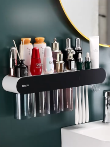 Bộ nhả kem đánh răng tự động kèm cốc hút từ tính ecoco kèm miếng dán thông minh