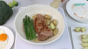 GIPP Deep non-stick frying pan with lid 20/24/28 cm granite pan Frying pan non-stick PFOA free Suitable for all stovetops