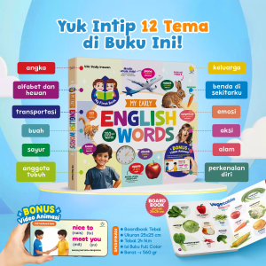 buku my early english words boardbook buku anak balita buku pintar inggris baby book ziyad book