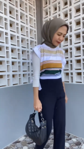 Lucy Vest Knit Strip: Atasan Terbaru Kekinian & Desain Vest Lucu