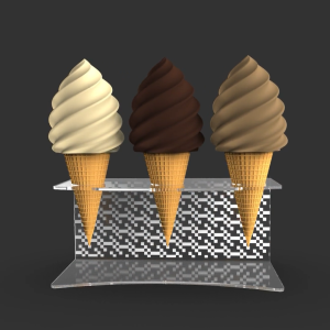 Rak Penyimpanan Es Krim Transparan & Aksesori Fotografi Makanan