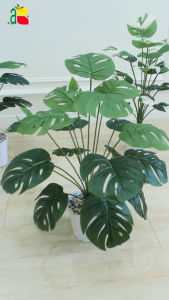DF tanaman plastik latex daun monstera hias D18T48 home dekor B8156