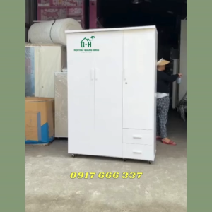 TỦ QUẦN ÁO NHỰA ĐÀI LOAN 3 CÁNH TRẮNG TINH SANG XỊN CHO GIA ĐÌNH