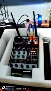 Audio Mixer 4 Channel Audio System Bluetooth USB MP3 Playback +48V Phantom Power Supply