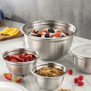 Thick Mixing bowl stainless steel large capacity salad bowl serving basin stainless food storage baking container basin for kitchen bowls for soup mixing bowl for baking set mixing bowl for mixer salad bowl for buffet egg beater mixer egg mixer manual