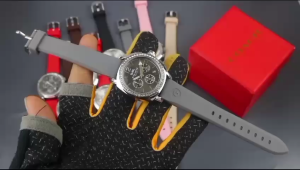 Box Exclusive Jam Tangan Caoch Permata VA-856SUR / Jam Tangan Fashion Wanita Tali Rubber Diameter 35cm