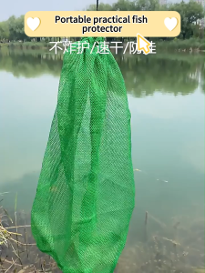 Nylon Fishing Net Bag Fish Bag Fishing Supplies Green Net Bag Dense Net Fishing Accessories