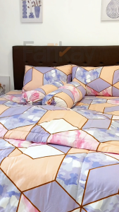 Bed Cover Set Sprei Marble Pink - Ukuran Lengkap 90x200 - 200x200 - Fankay