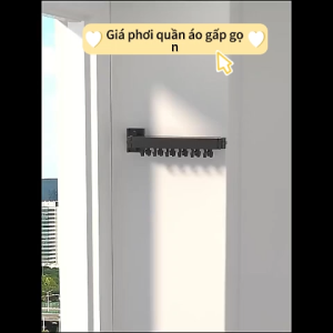 MEIDOO Giá phơi khô gấp gọn không khoan gắn tường vô hình bằng nhôm kim loại