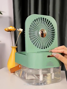 3 in 1 Spray Mist Fan Cooler Spray Mist Fan Portable USB Type Air Cooler Fan with Handle Humidifier Spray MistLED Light Cooler Spray Mist Fan Portable USB Type Air Cooler Fan with Handle Humidifier Spray MistLED Light 桌面风扇