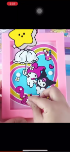 3D Stereoscopic Frame Childrens Handmade DIY Room Decoration Birthday Gift Kuromi Strawberry Bear