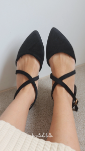 La Vita E Bella Laura Crossed Strap Sandal Flat Teplek Wanita [LV 514] - Black