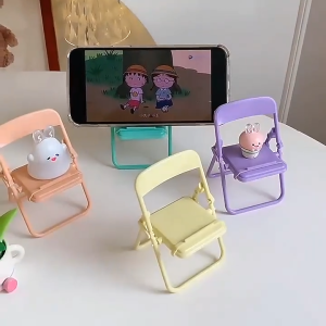 DiyHomeIpoh Creative Chair Shape Phone Stand Holder Foldable Mobile Phone Holder Multifunctional Phone Stand Gifts Decorative